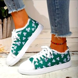 St Patrick's Day Clover Shamrock Tennis Shoes 10
